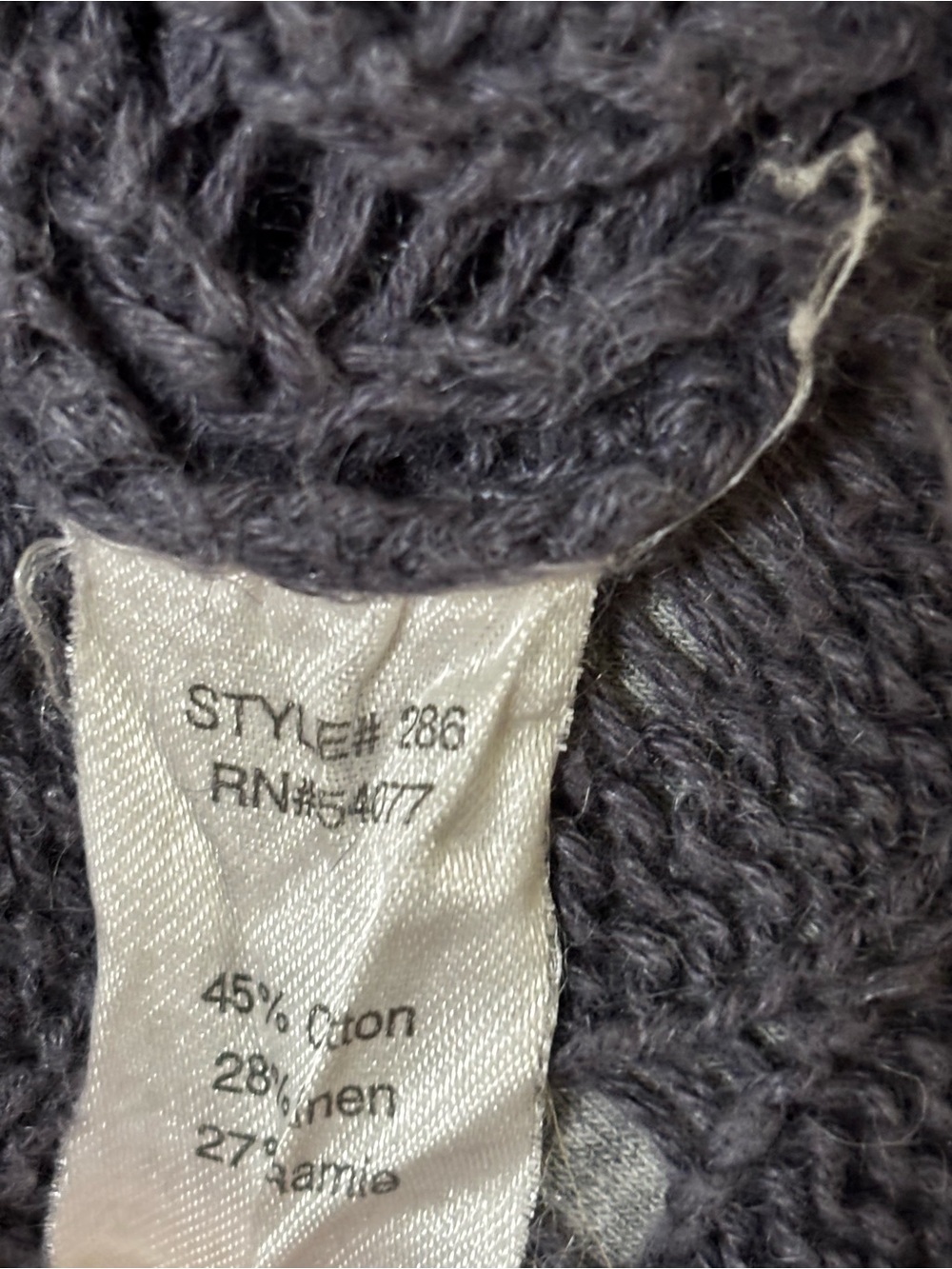 CAbi Vintage Blue-Gray Short-Sleeve Open Knit Cardigan.  Cottage Cardigan. XL - Picture 5 of 5